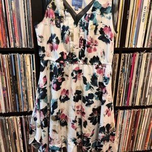 White lightweight dress with floral design